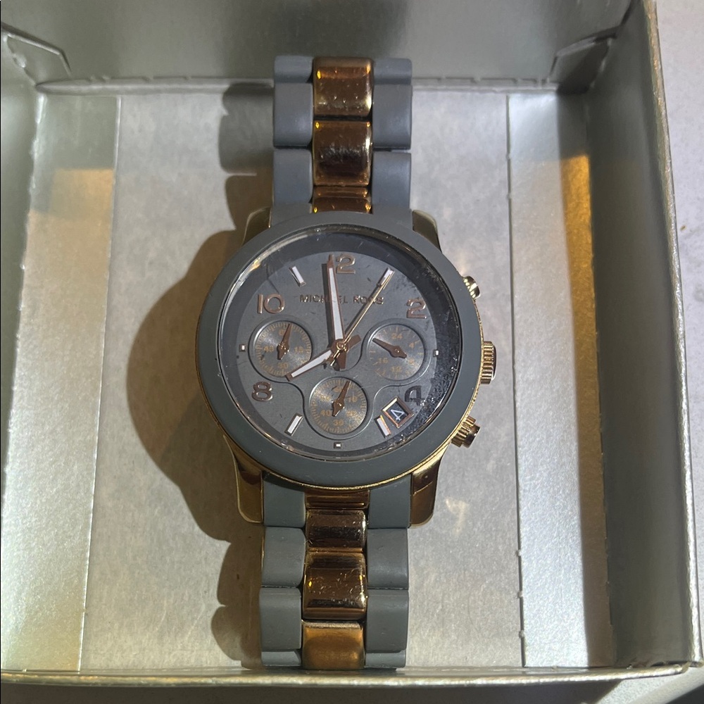 Michael Kors Two-Tone Gray and Gold Watch